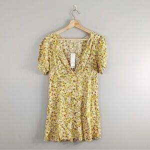 Urban Outfitters UO Bettie  Twist-Front Orange Floral Mini Dress NWT New Large L